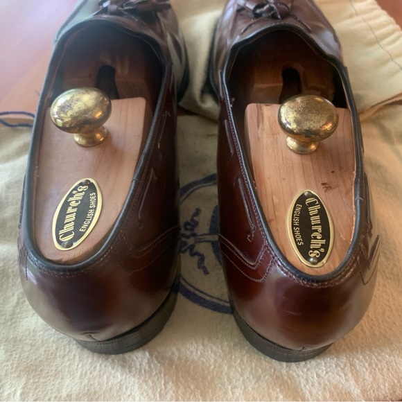 Churchs Kingsley Brown Polished Loafer England Custom Grade Leather, Size 10.5 C - Picture 5 of 7